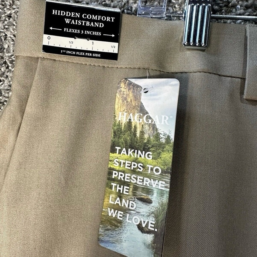 Haggar Premium Comfort Expandable Waist Classic Fit Pants SZ 40x30 NWT - Picture 7 of 8